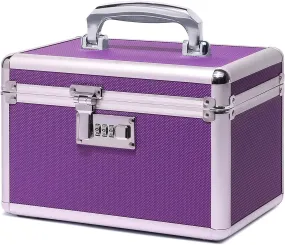 Childproof Locking Medicine Box, Small/Purple, Durable Plastic