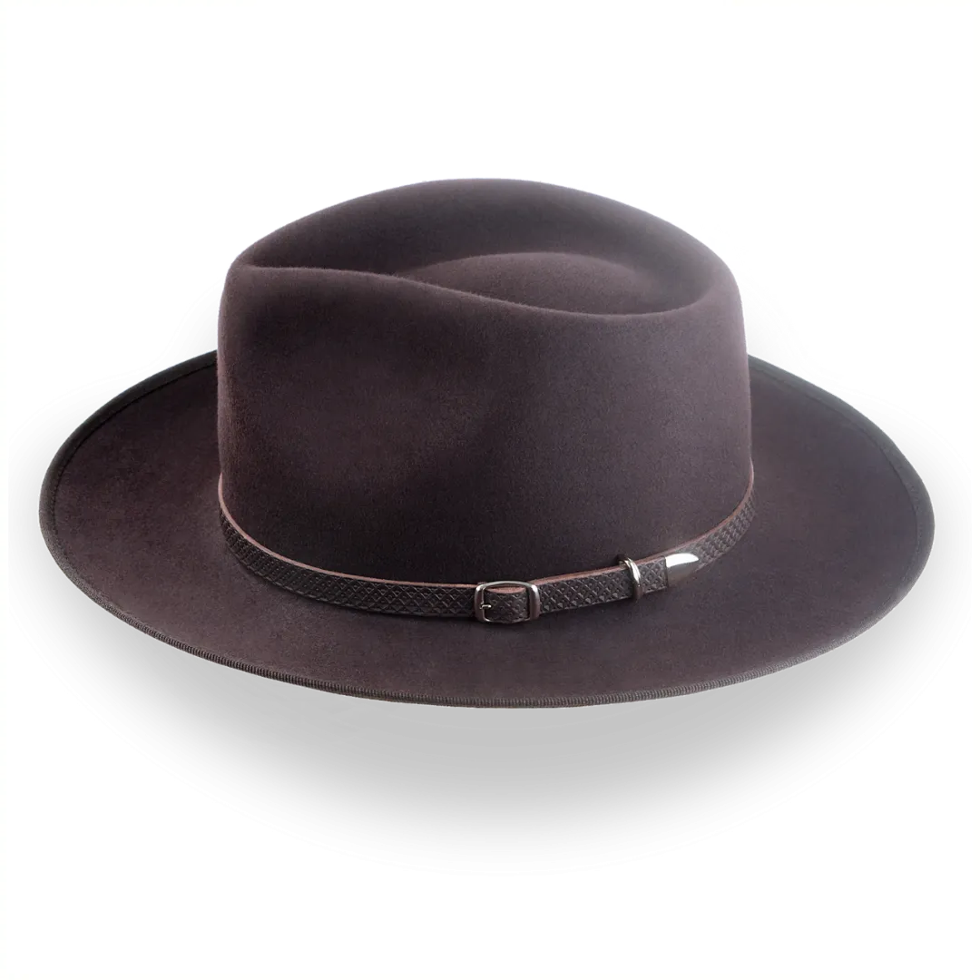 Chocolate Brown Mens Western Fedora in Rich Fur Felt | The Ulysses