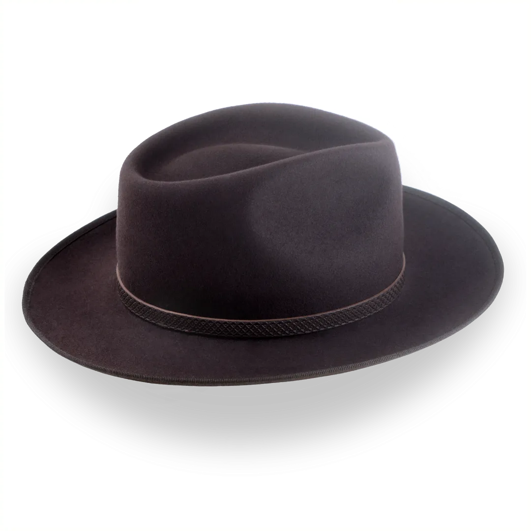 Chocolate Brown Mens Western Fedora in Rich Fur Felt | The Ulysses