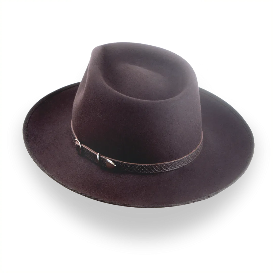 Chocolate Brown Mens Western Fedora in Rich Fur Felt | The Ulysses