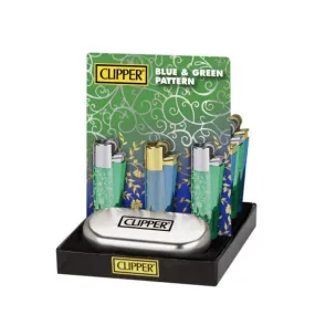 Clipper Metal - Blue & Green Pattern with Case