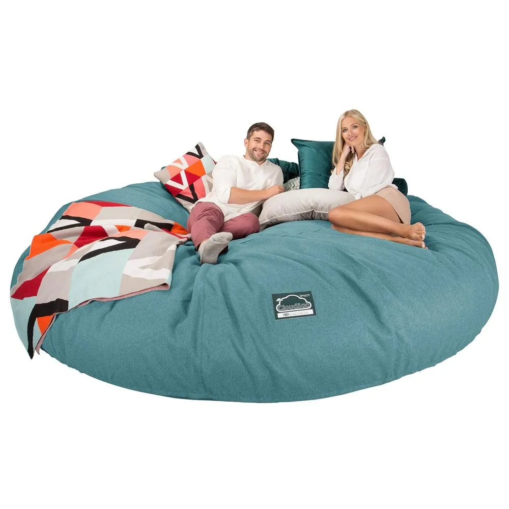 CloudSac 5000 XXXXXL Titanic Memory Foam Beanbag Sofa - Interalli Wool Aqua