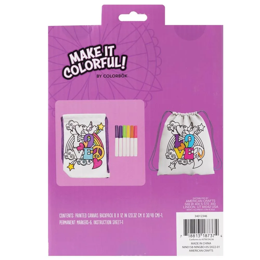 Colorbok Make It Colourful! Colour Your Own Backpack - Groovy*