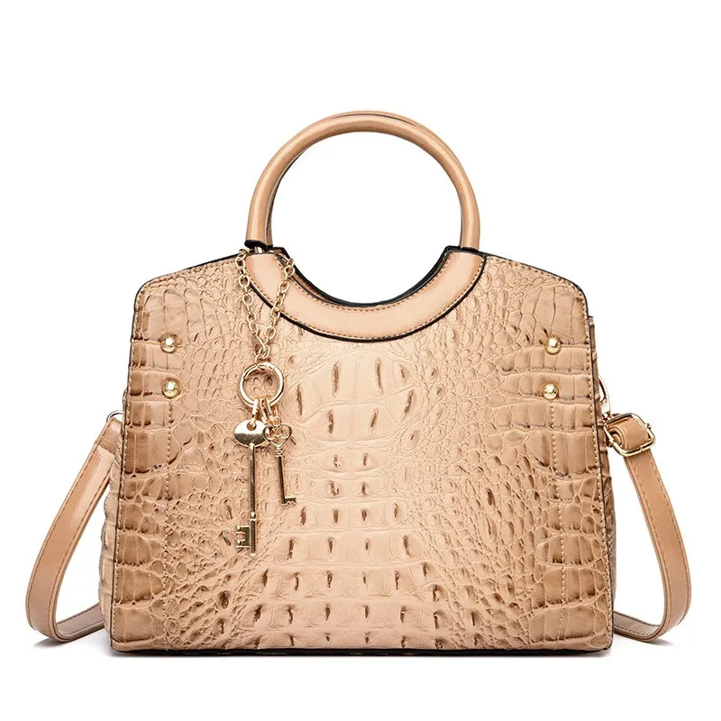 Crocodile Leather Vintage Shoulder Bag