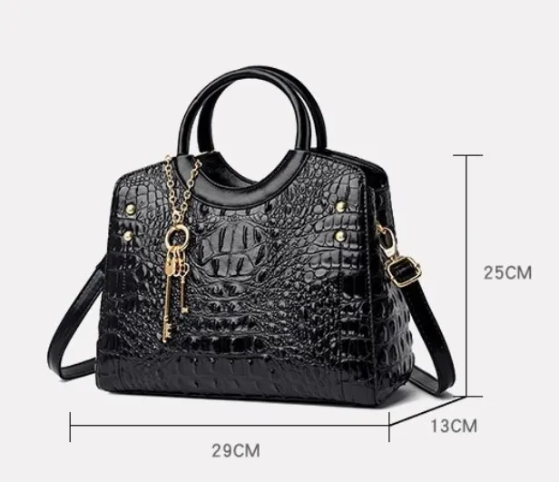 Crocodile Leather Vintage Shoulder Bag