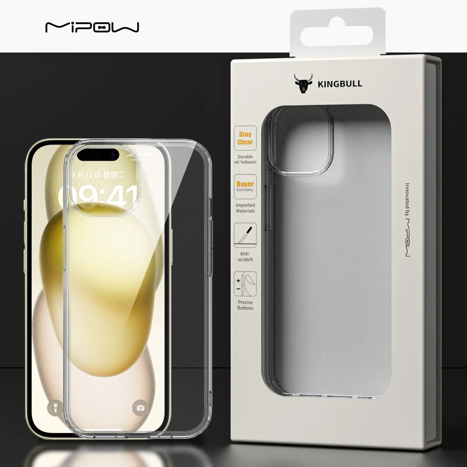 Crystal Clear Tempered Glass Case for iPhone 15/14