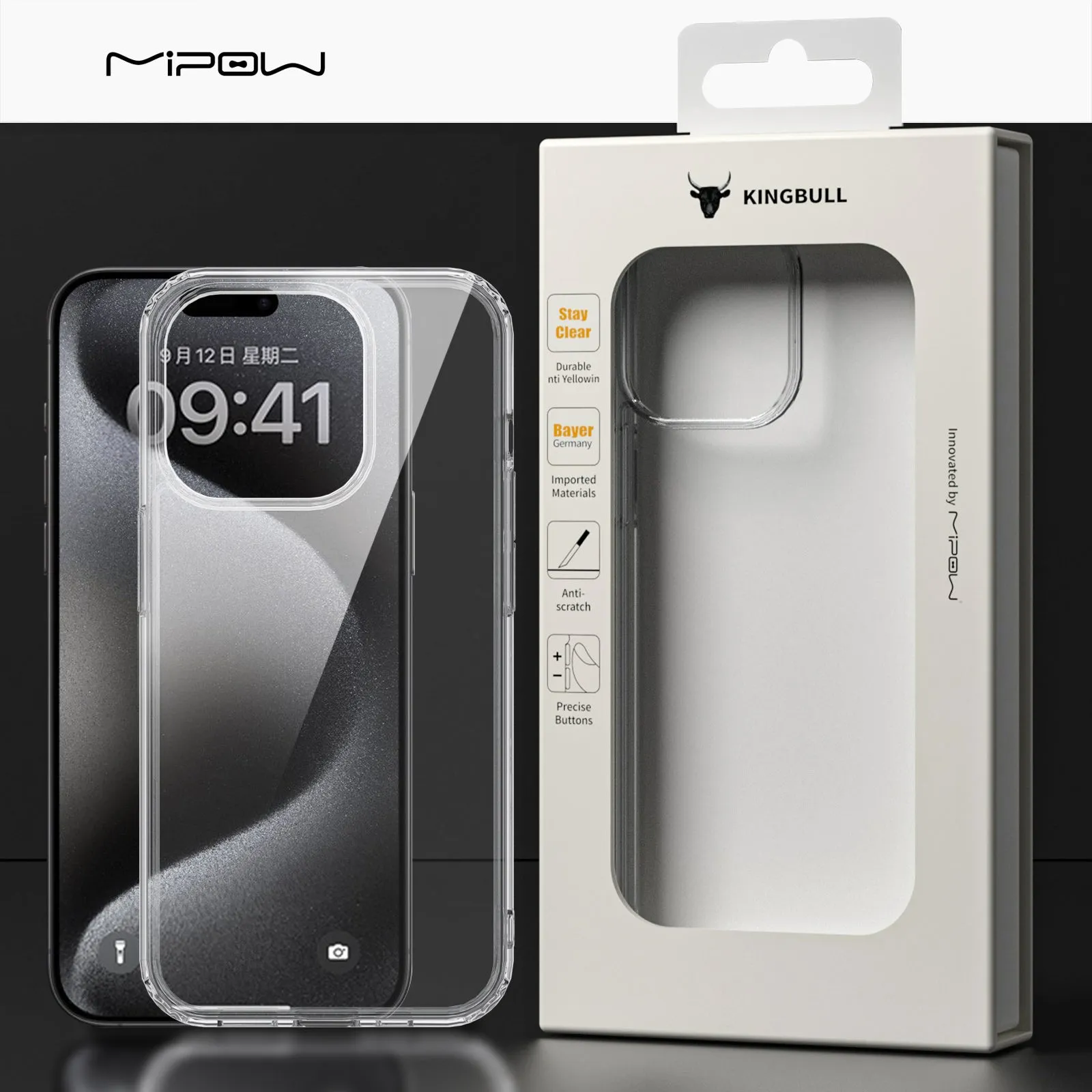 Crystal Clear Tempered Glass Case for iPhone 15/14