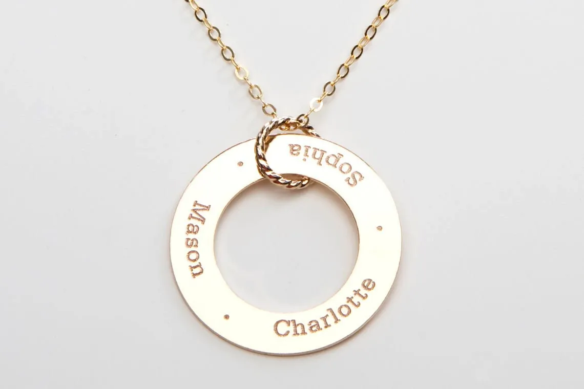 Custom Family Name Necklace - CG421N. Starts at