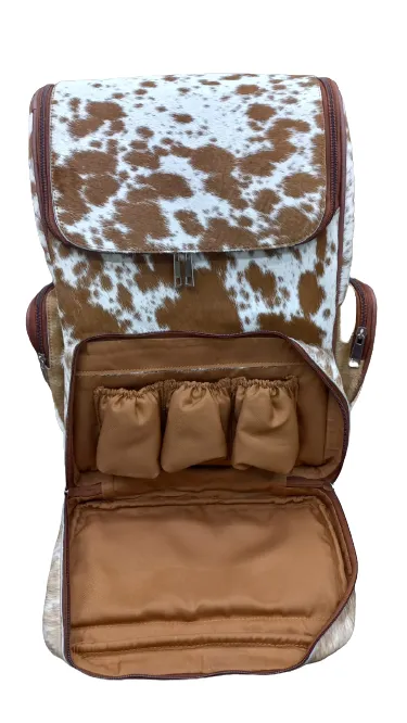 Customize Mommy Backpack Diaper Bags | Brown Leather Baby Travel Bag