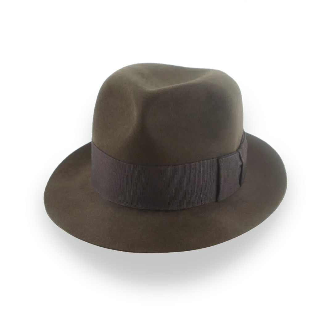 Dark Olive Mens Trilby Hat in Premium Beaver Felt | The Odyssey