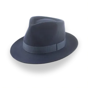 Dark Slate Grey Men's Teardrop Fedora in Smooth Fur Felt | The Diplomat