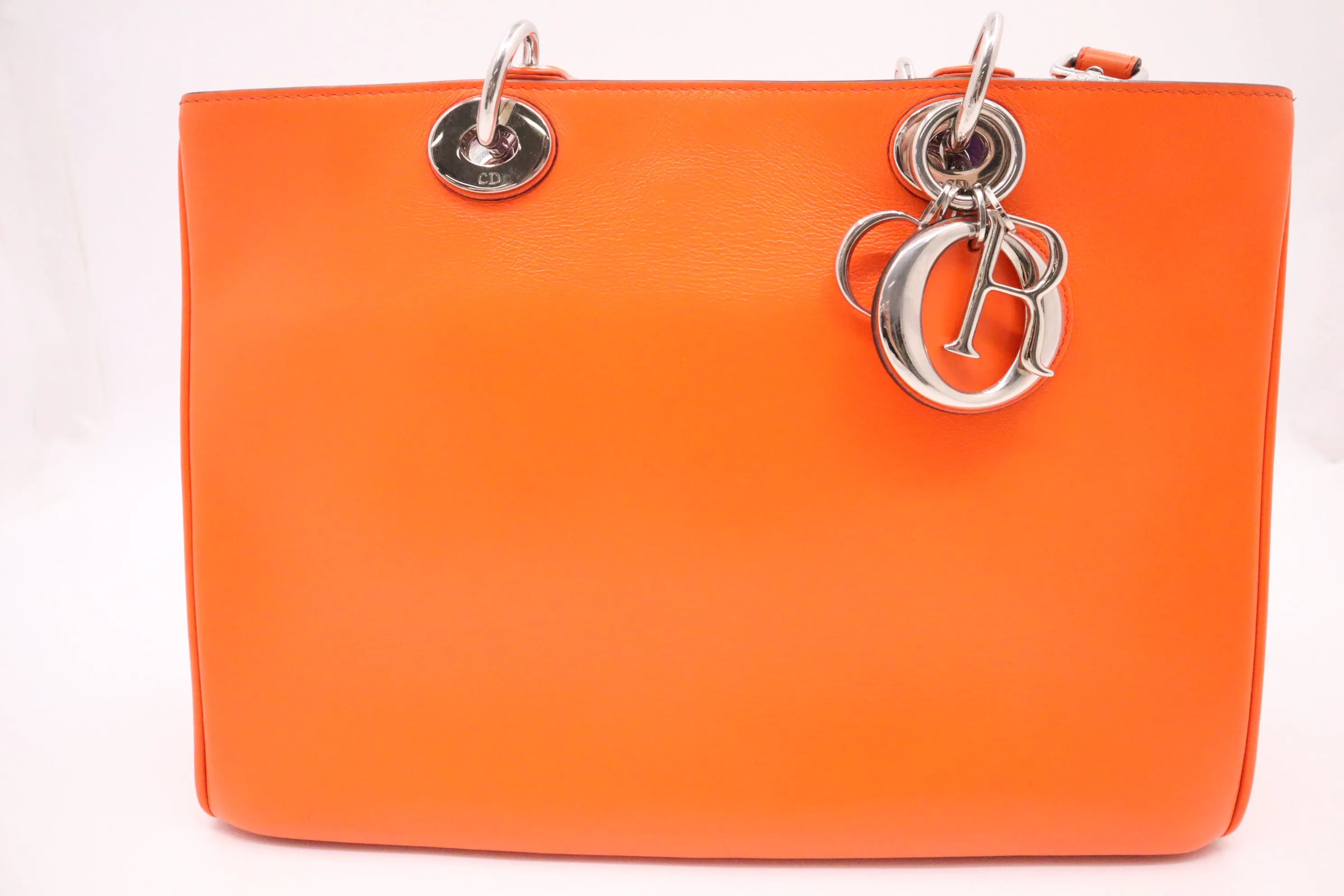 Dior Diorissimo 2-Way Bag in Orange Leather