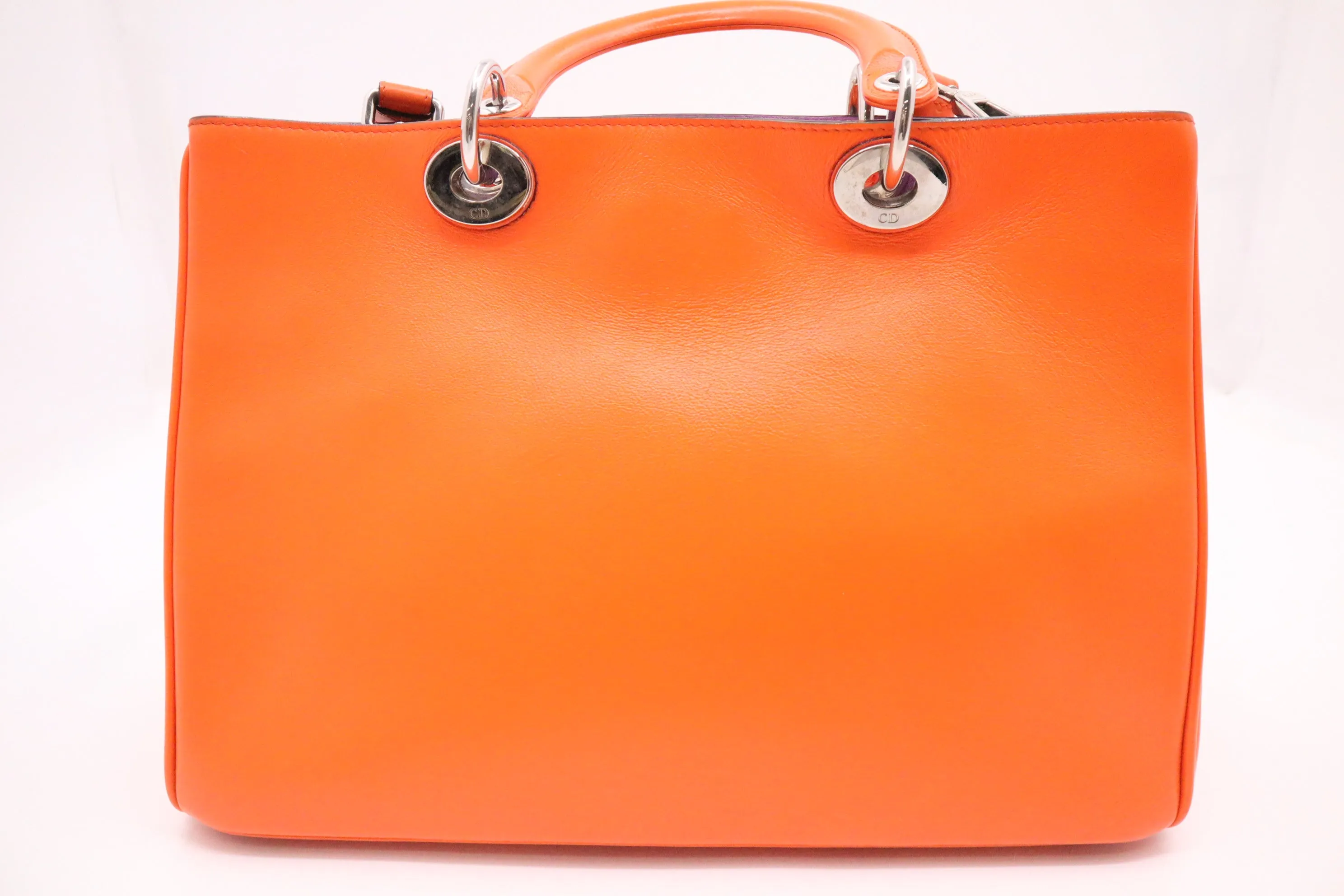 Dior Diorissimo 2-Way Bag in Orange Leather