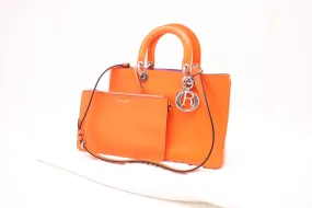 Dior Diorissimo 2-Way Bag in Orange Leather