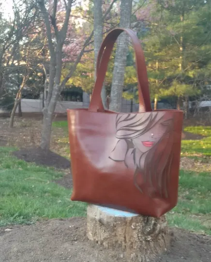 Diva - Brown Leather Tote Bag