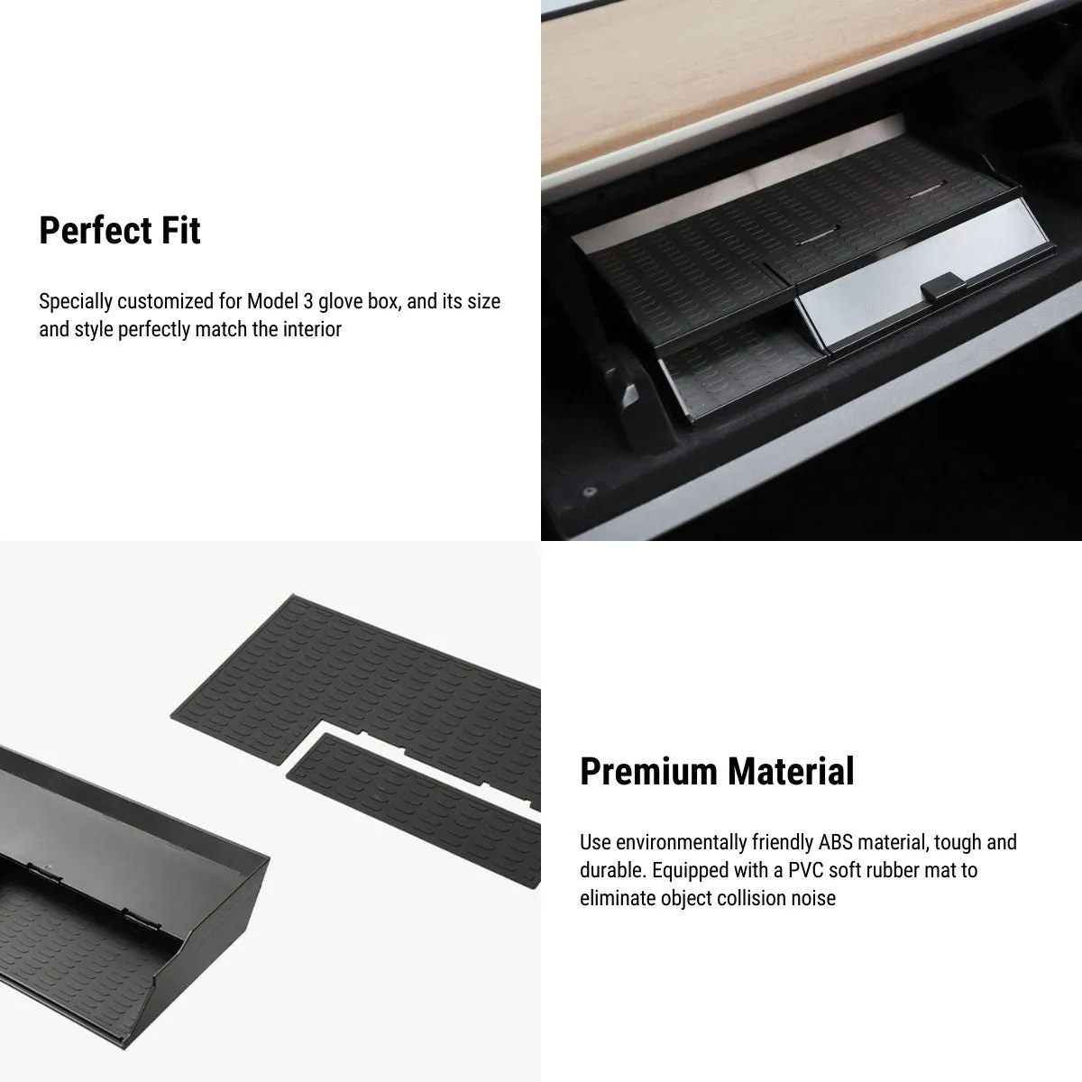 Double Storey Glove Box Storage for LHD Model 3