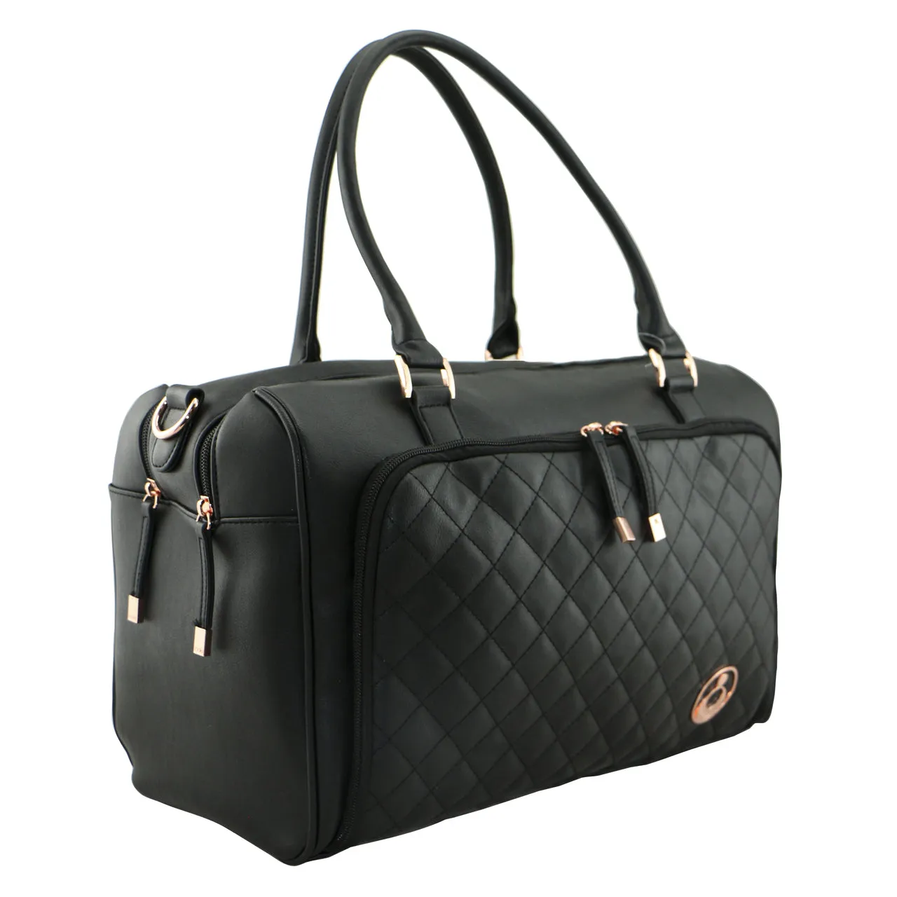 Double Zip Satchel Nappy Bag - Ebony