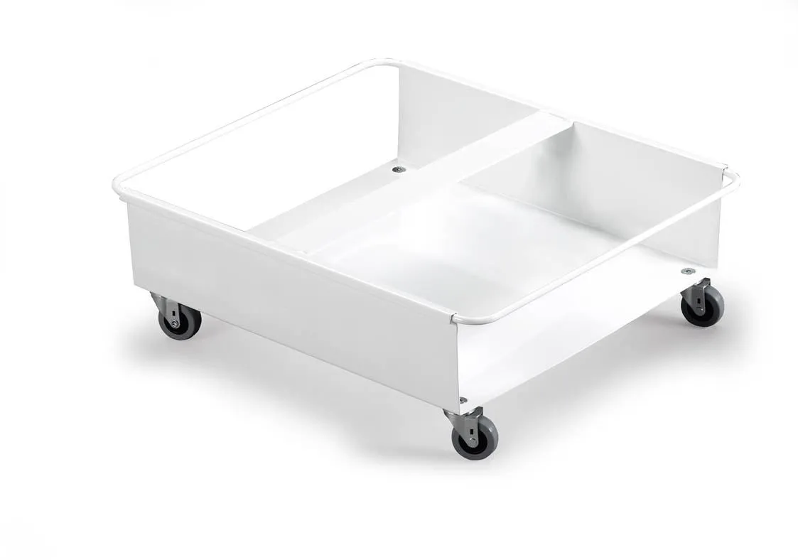 Durable DURABIN Rectangular 2X 60L Robust Steel Wheel Bin Trolley | White