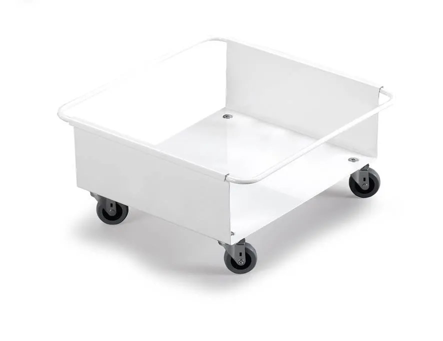 Durable DURABIN Square 90L Robust Steel Wheel Bin Trolley | White