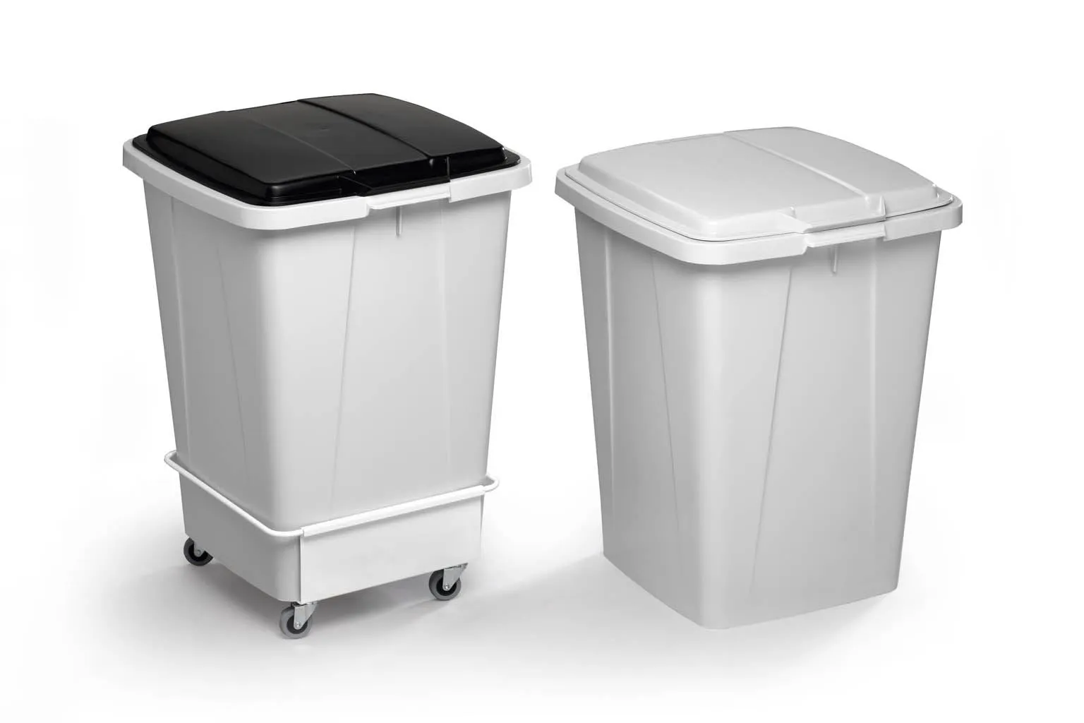 Durable DURABIN Square 90L Robust Steel Wheel Bin Trolley | White