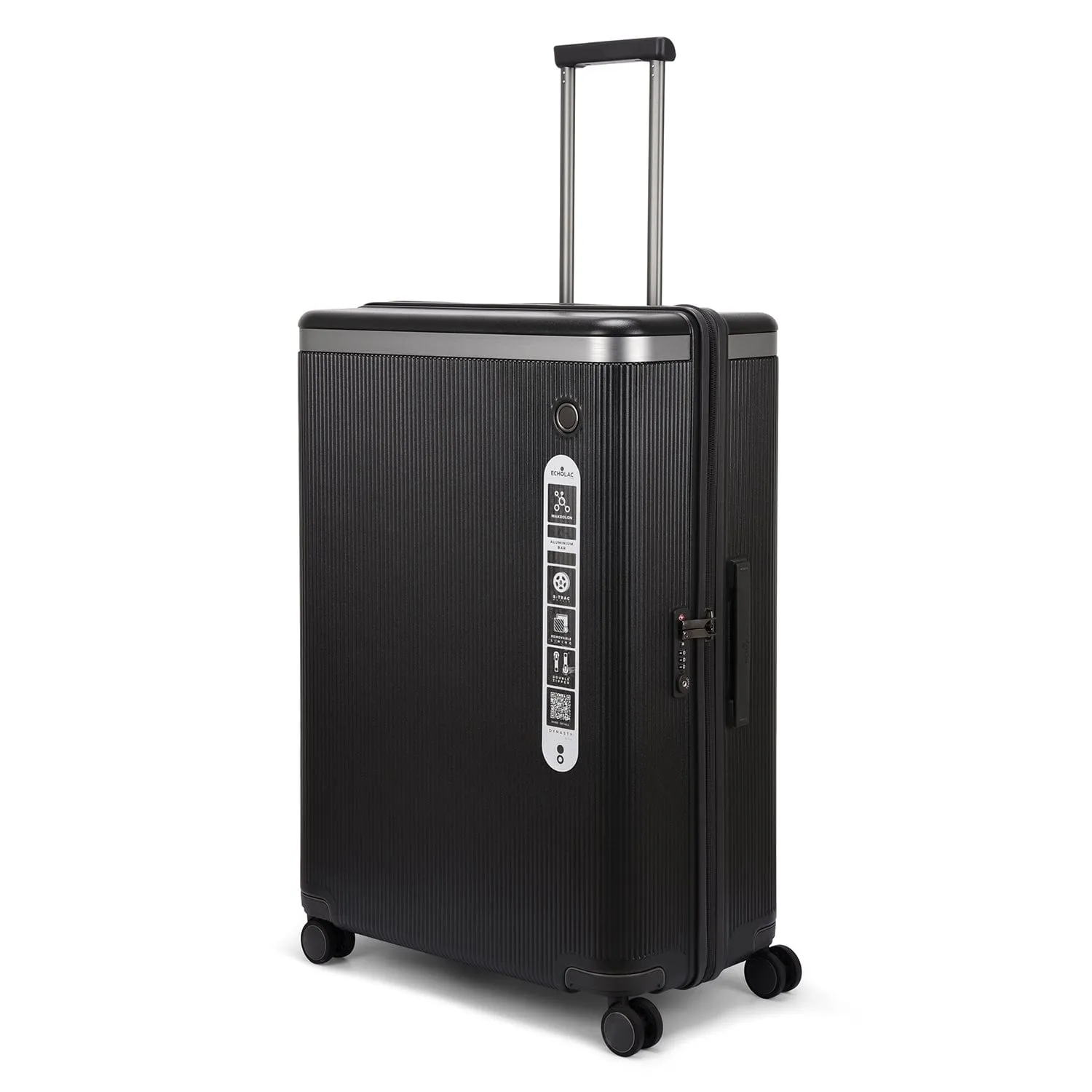 Echolac Dynasty 76.5cm Hardcase Non-Expandable 4 Double Wheel Check-In Luggage Trolley Vulcan Grey - PC142 28 VULCAN GREY