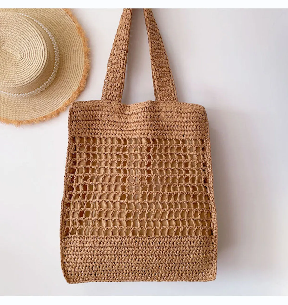 Elena Handbags Straw Woven Summer Fashion Tote