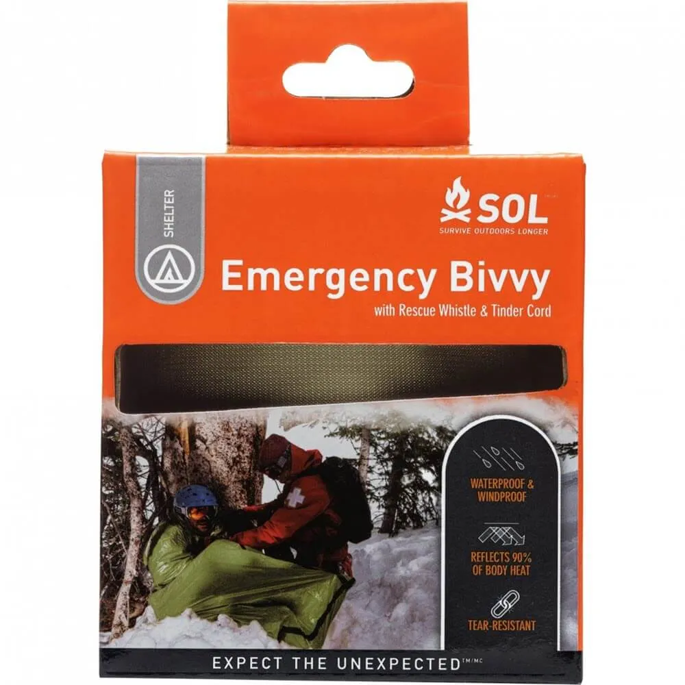 Emergency Bivvy OD Green with Whistle & Tinder Cord by SOL