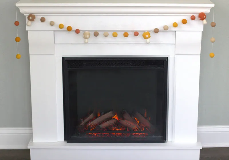 Felt Mushroom Garland- Neutral Colors