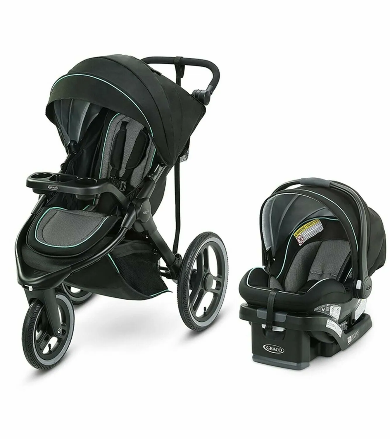 FitFold Baby Stroller Jogger Travel System with Car Seat Playard Bag Combo New