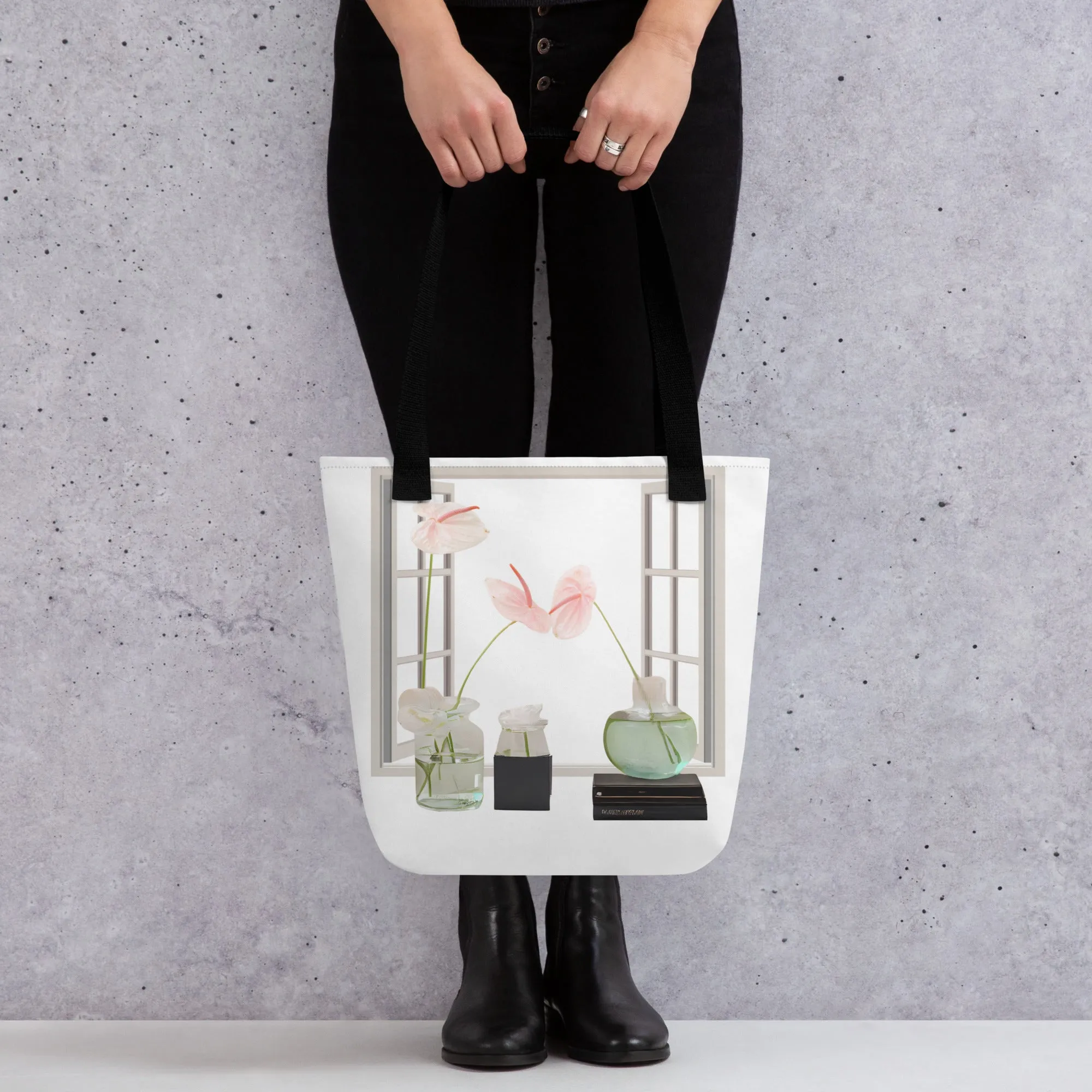 Floral Window-View Tote Bag: Stylish & Spacious