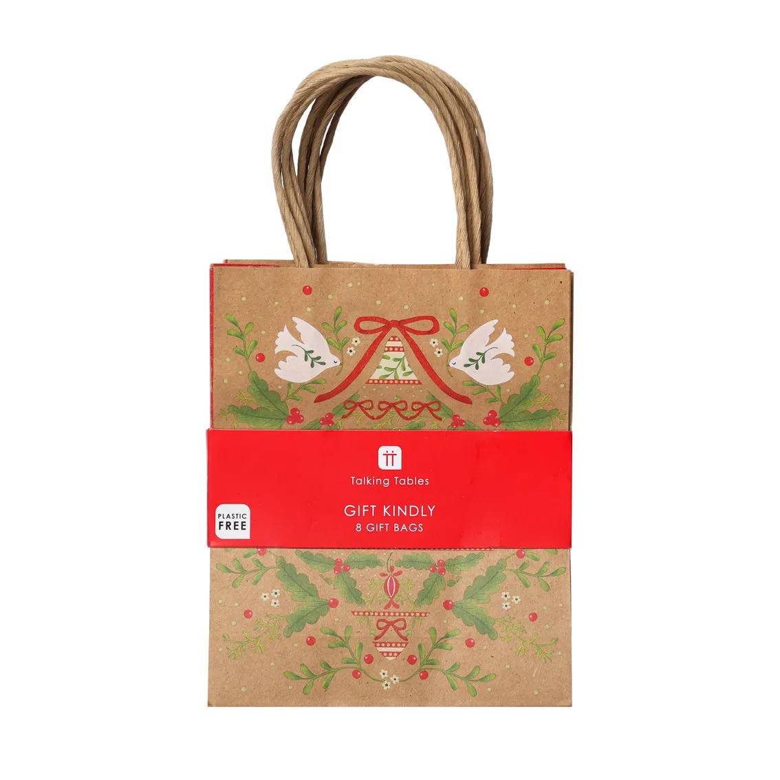 Folklore Christmas Paper Gift Bags - 8 Pack