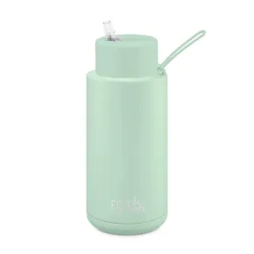 Frank Green Reusable Ceramic Bottle with Straw Lid Mint Gelato 1L