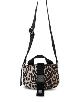 Ganni Tech Leopard Print Mini Sachel Bag