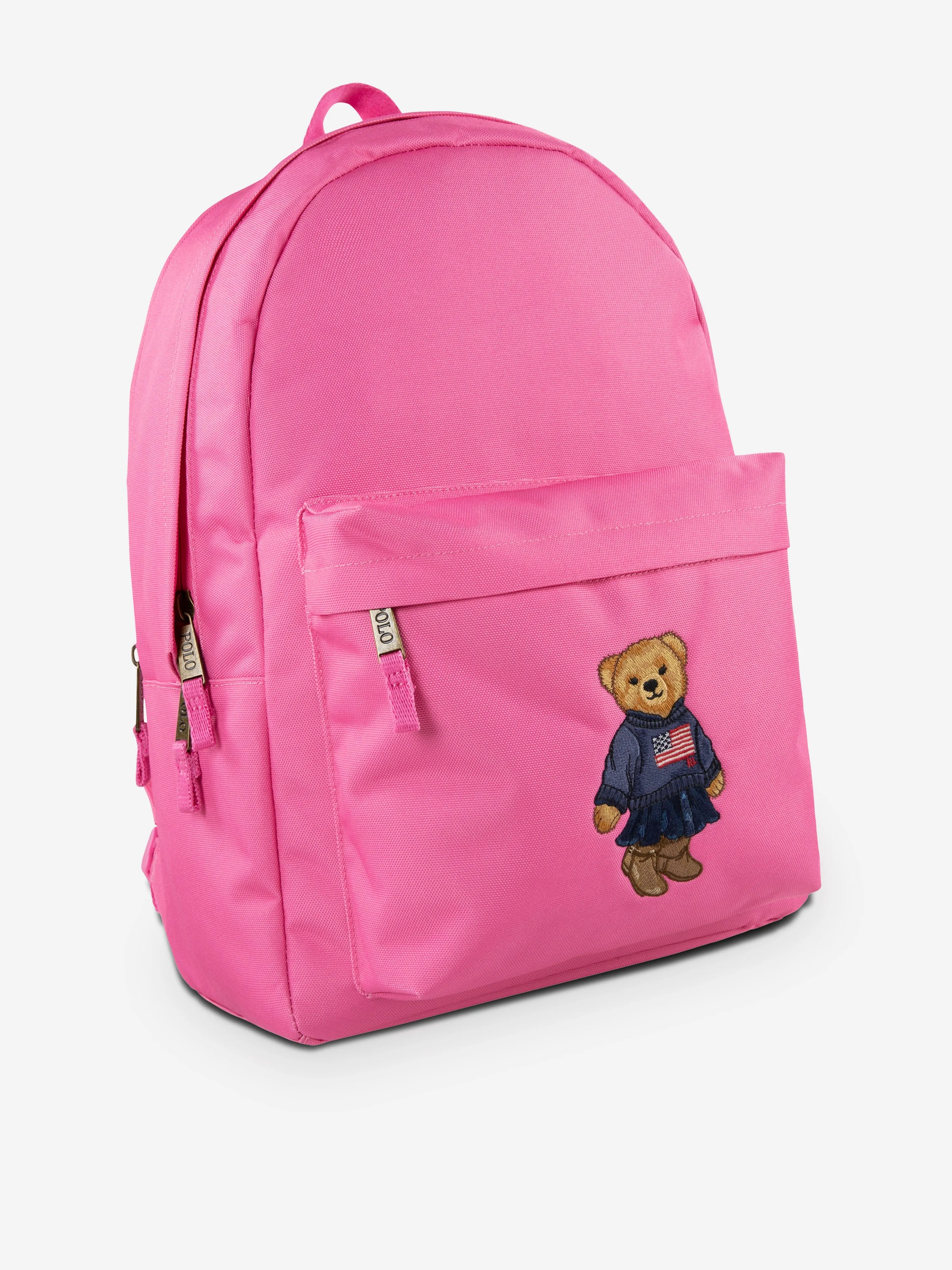 Girls Polo Bear Backpack in Pink (35.5cm)