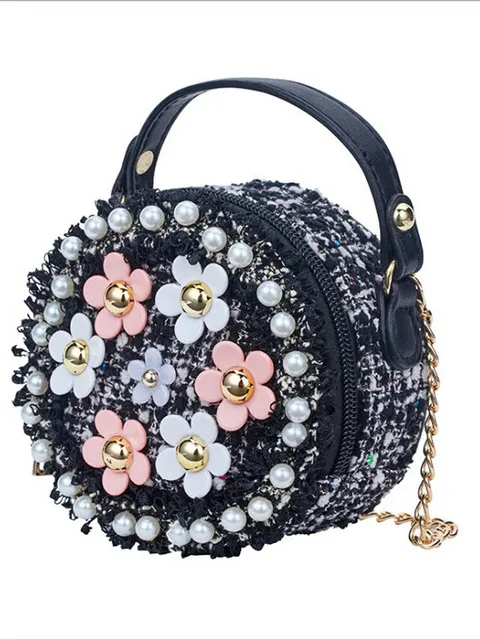 Girls Round and Round We Go Floral Crossbody Handbag