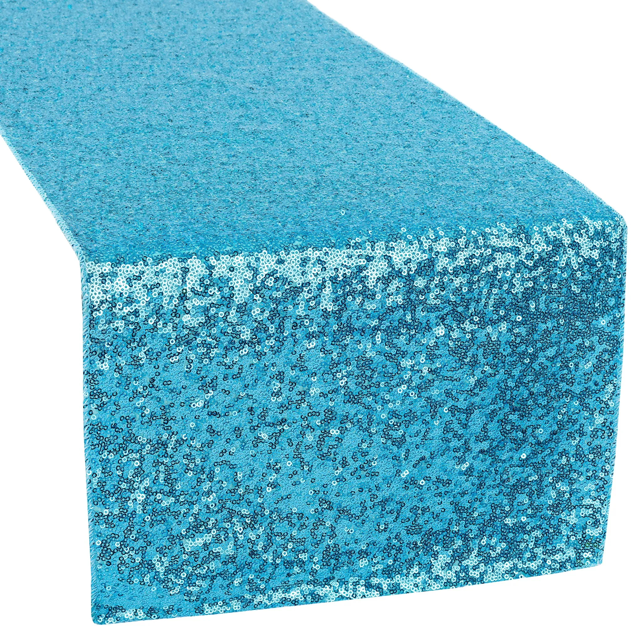 Glitz Sequin Table Runner - Aqua Blue