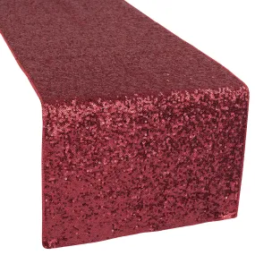 Glitz Sequin Table Runner - Burgundy