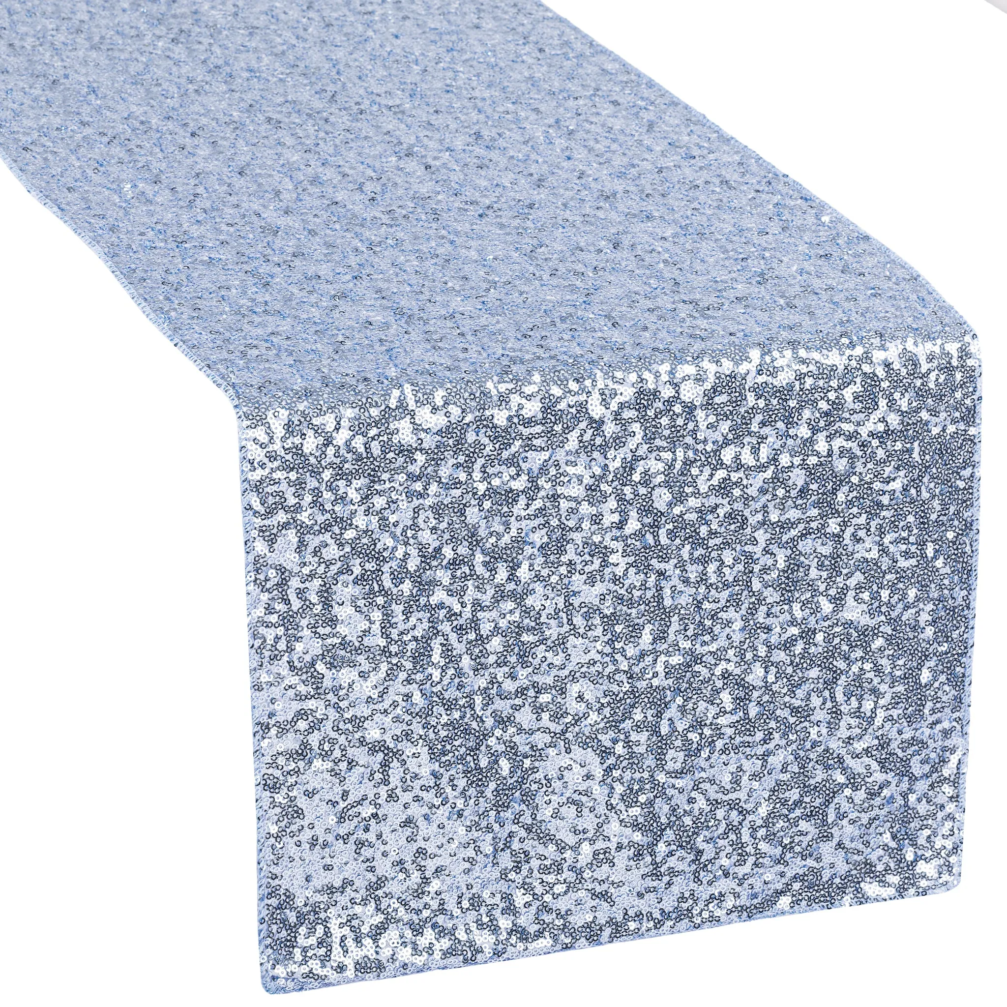 Glitz Sequin Table Runner - Dusty Blue