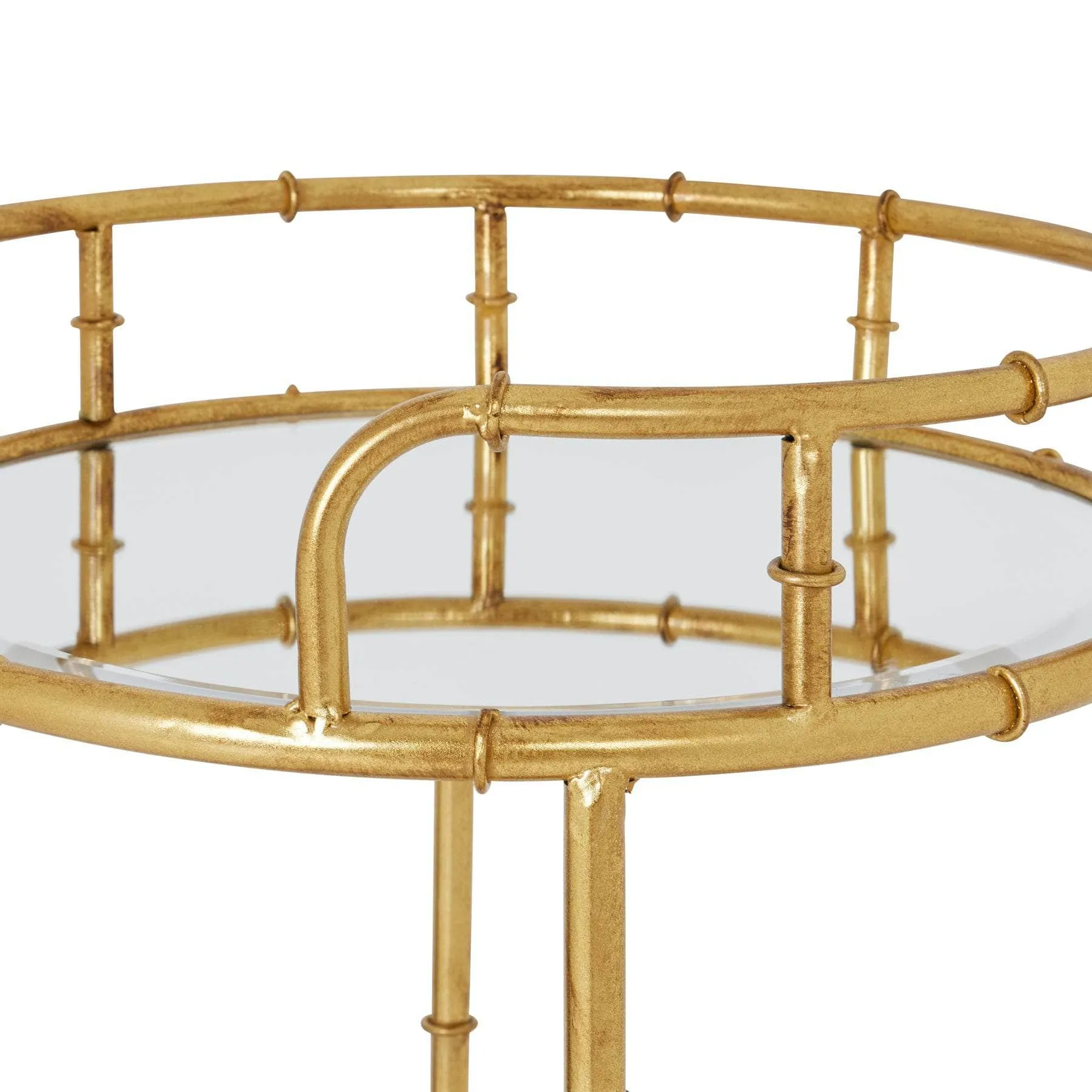 Gold Round Drinks Trolley