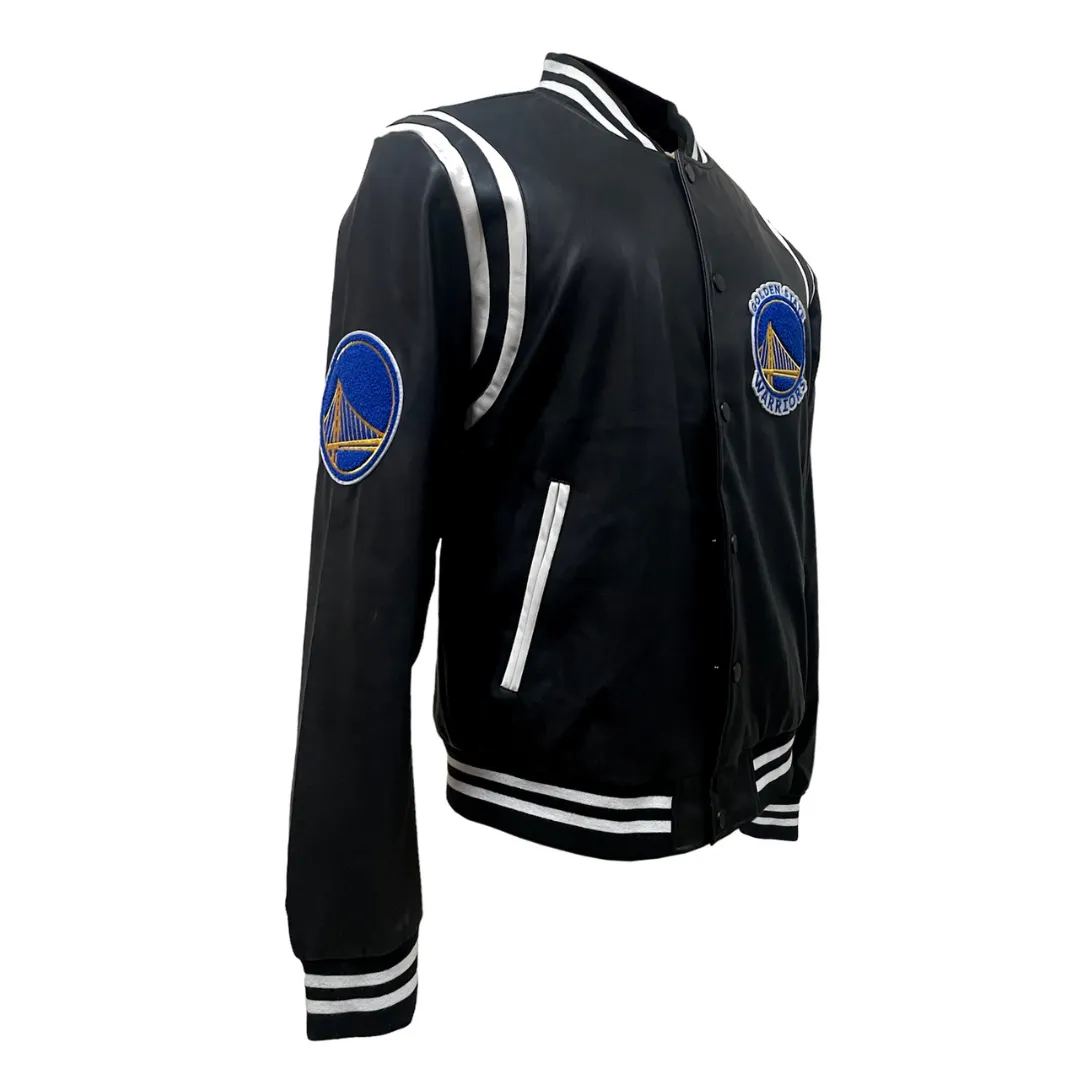 GOLDEN STATE WARRIORS VEGAN LEATHER JACKET Black / White