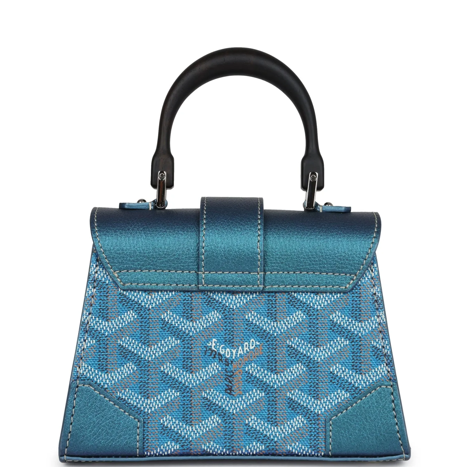 Goyard Saigon Structure Nano Pearly Blue Goyardine Palladium Hardware