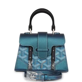 Goyard Saigon Structure Nano Pearly Blue Goyardine Palladium Hardware