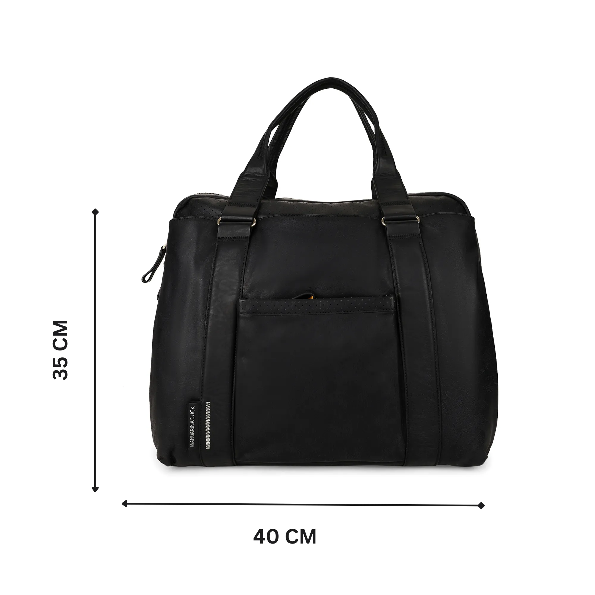 Grace Collection Limited Edition Genuine Leather Black Laptop Bag - Mandarina Duck