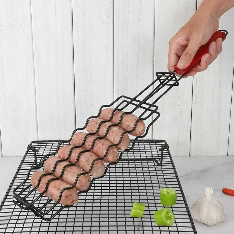 Grill Basket Stainless Steel BBQ Tool Barbecue Rack for Hot Dog