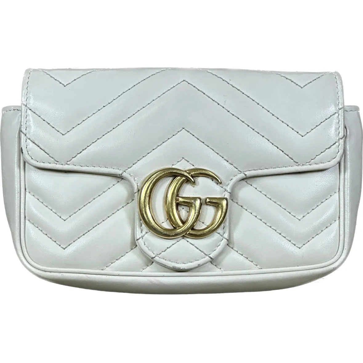 Gucci GG Marmont Leather Super Mini Bag - White