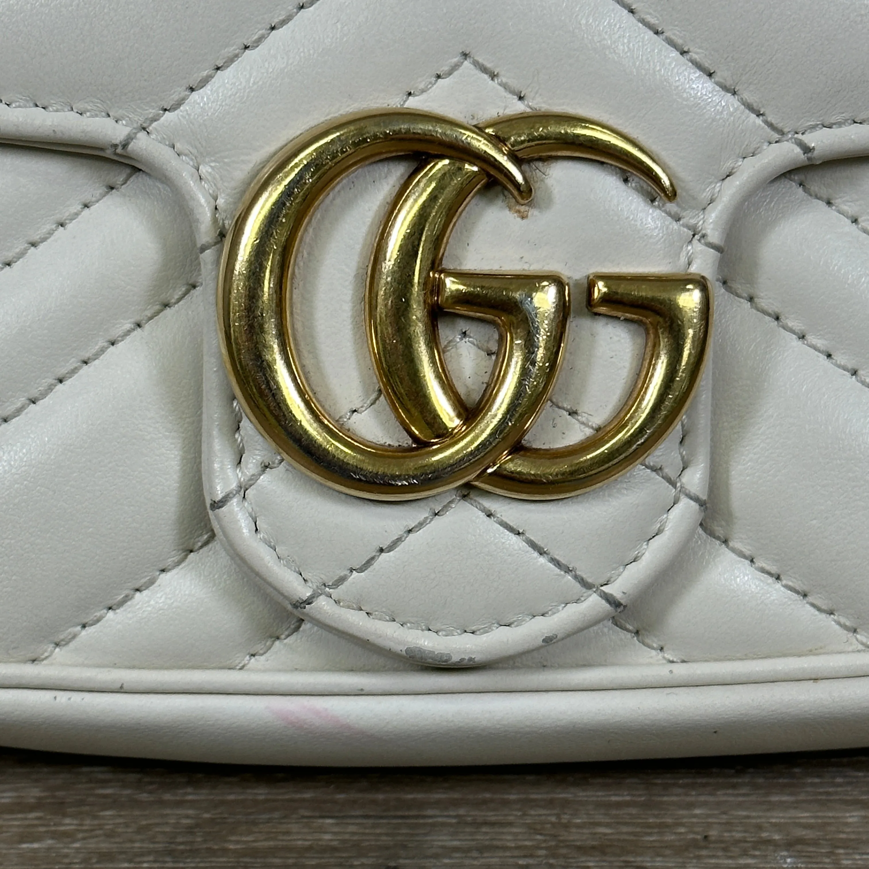 Gucci GG Marmont Leather Super Mini Bag - White