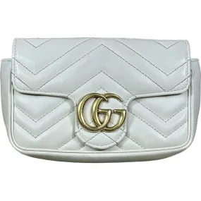 Gucci GG Marmont Leather Super Mini Bag - White