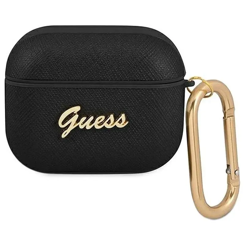 Guess Script Metal Collection Case for Airpods 3 Black Saffiano - GUA3SASMK