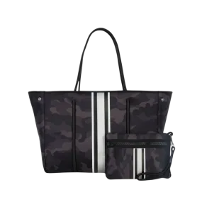 HA Bag Grayson PRIME Neoprene Tote White Black Silver Stripe