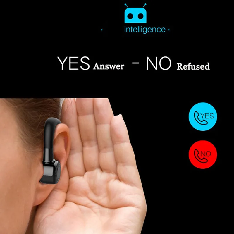 Handsfree Business V9 Bluetooth Headphone   Mic, Voice Control Wireless Earphone Noise Cancelling